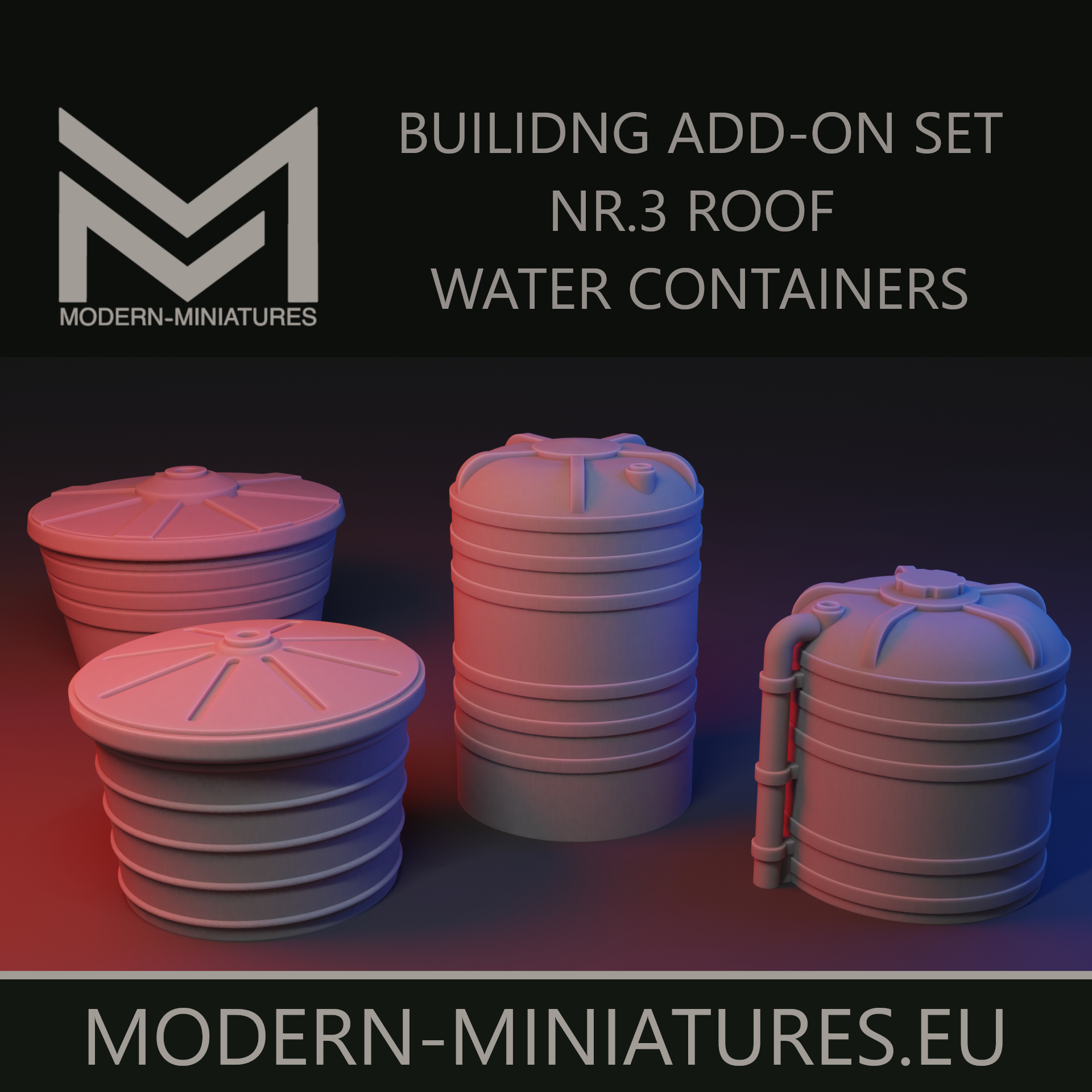 Building Add-On set Nr.3 roof water containers